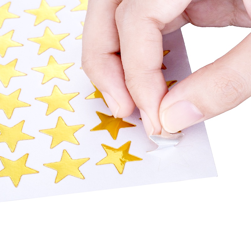 10sheets/bag Gold Star Sticker Stamping Five Pointed Star Sticker Children's Reward Sticker Teacher Praise Label