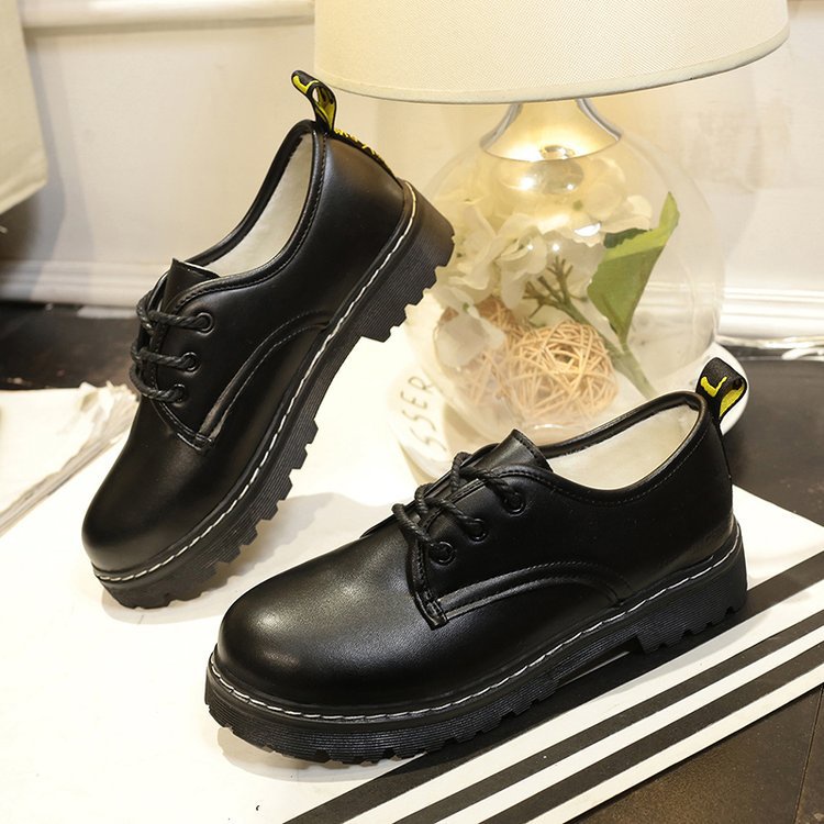 Giày oxford nữ, giày loafer nữ da mềm cao cấp màu đen đế cao FOXY - FOX058