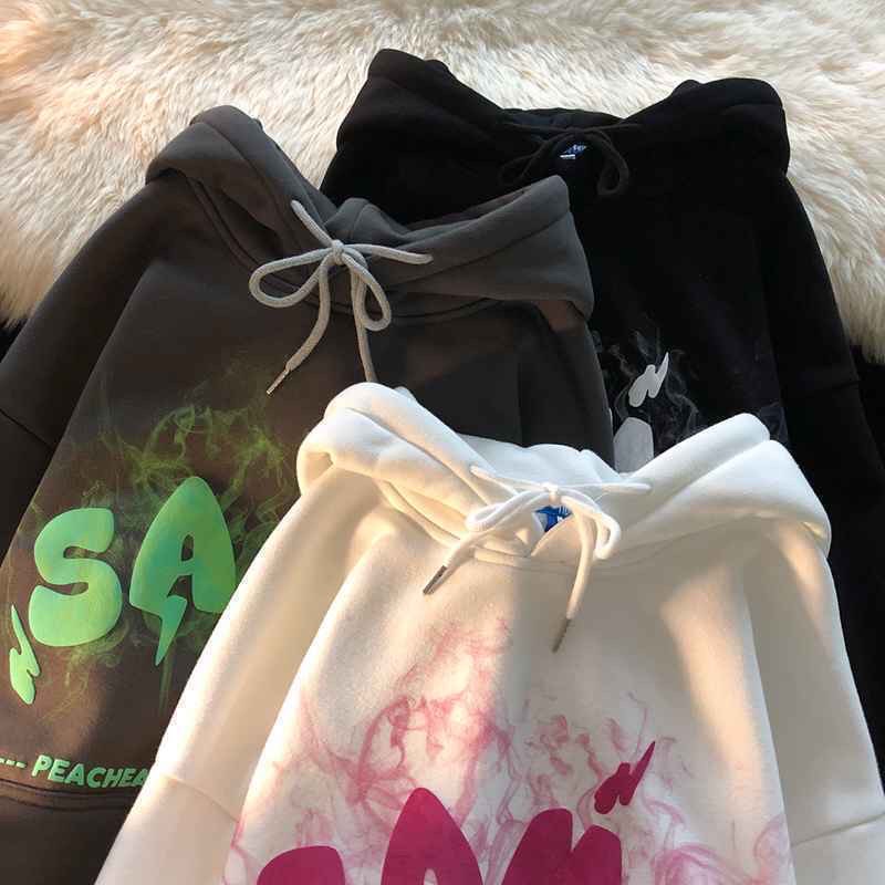 Áo Hoodies Tay Dài Form Rộng In Họa Tiết SAME Cực Phong Cách