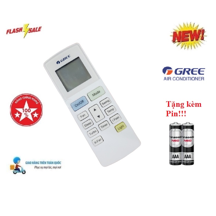 Remote điều khiển điều hoà Gree- Hàng tốt chính hãng Gree Tặng kèm Pin!