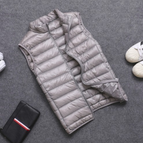 Áo khoác phao ba lỗ cổ đứng trọng lượng nhẹ nhiều màu sắc đơn giản cho nam