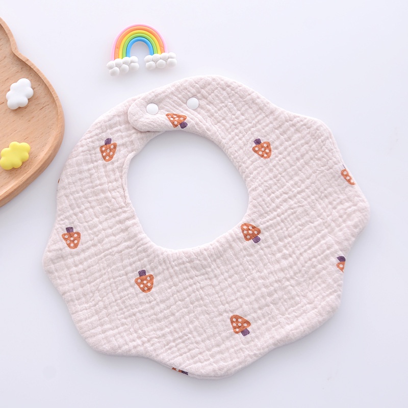 Yếm Ăn cotton 6 Lớp Xoay 360 Độ Xinh Xắn Tiện Dụng Cho Bé