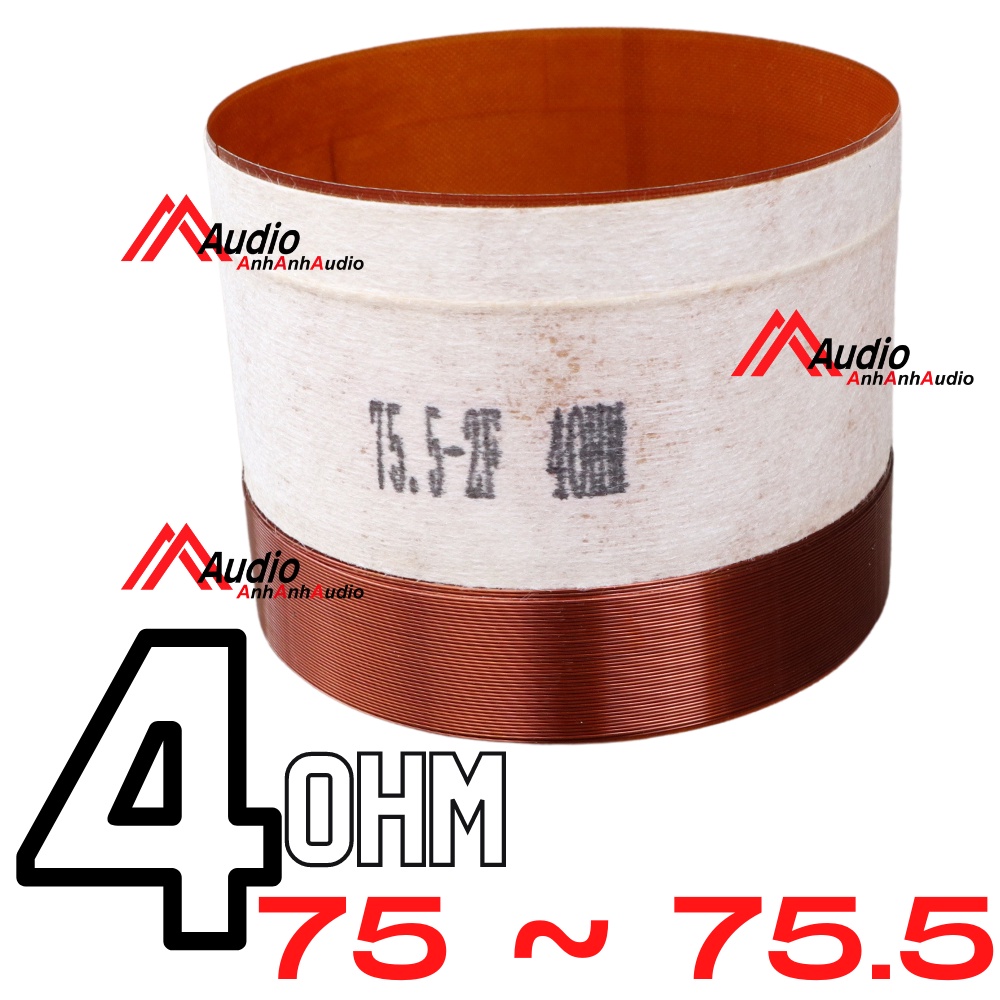 Coil bass 75.5 - 75.0 4 ôm dây đồng tròn giấy trắng SPU