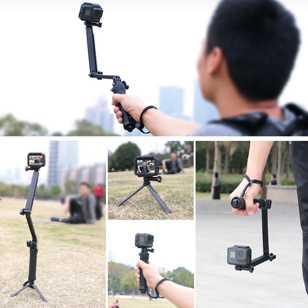 Tripod máy ảnh mini kiêm gậy selfie chuyên nghiệp thu gọn được 3 hướng cầm tay đa năng chuyên nghiệp cho GoPro HARRIETT | BigBuy360 - bigbuy360.vn