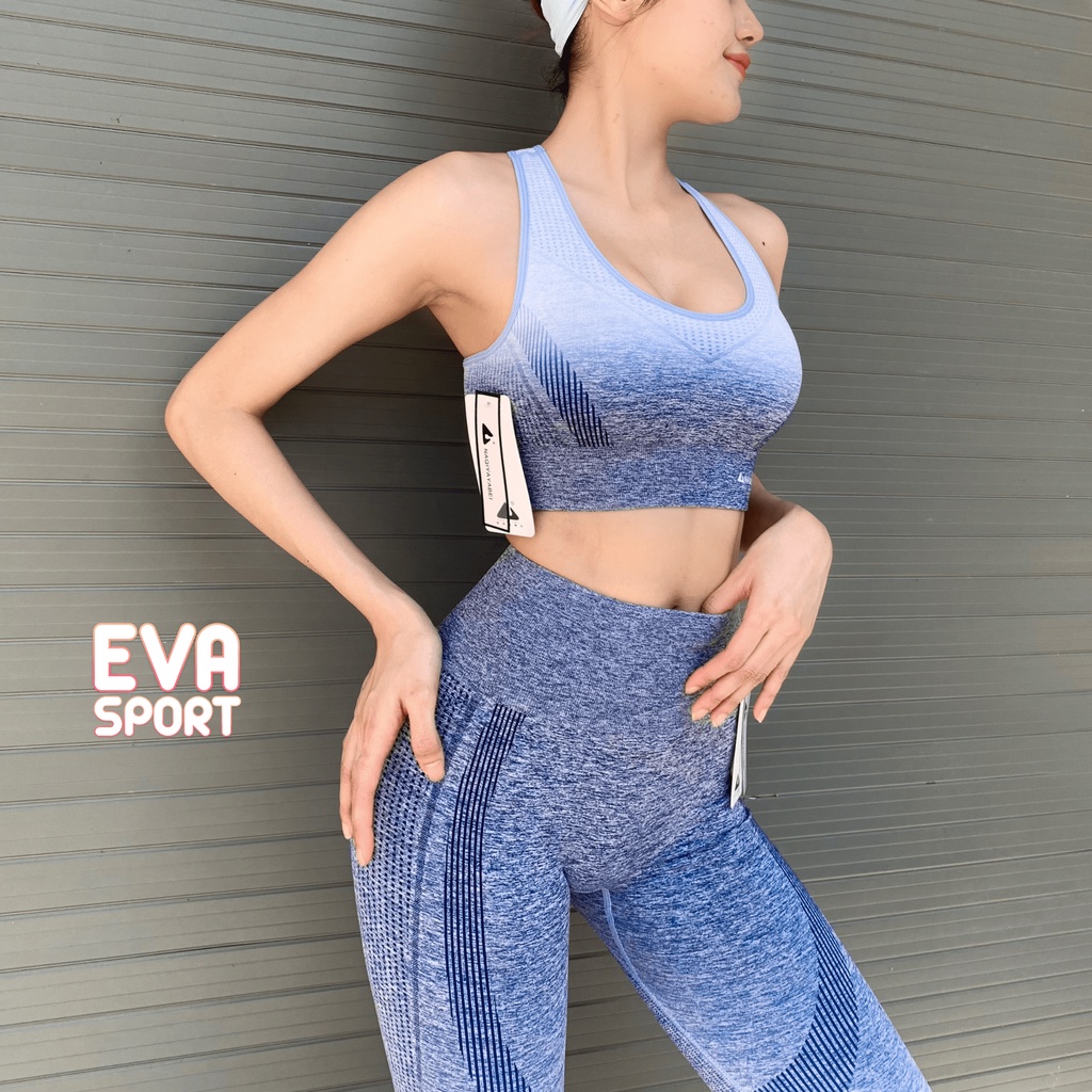 Set Đồ Tập Gym Nữ Yoga Aerobic Dệt Loang NAQIYABEI Áo Bra Quần Dài Chun Mông Legging Tôn Dáng Nâng Mông