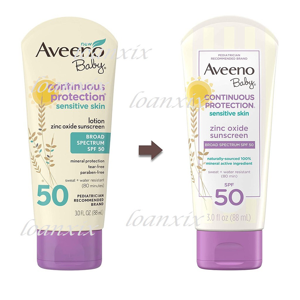 [DATE 2023] Kem Chống Nắng Cho Bé Aveeno Baby Continuous Protection Sensitive Skin Sunscreen Lotion SPF 50