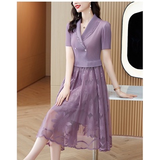 Váy đầm thiết kế trung niên cao cấp cho mẹ, thời trang dự tiệc cao tuổi mới nhất