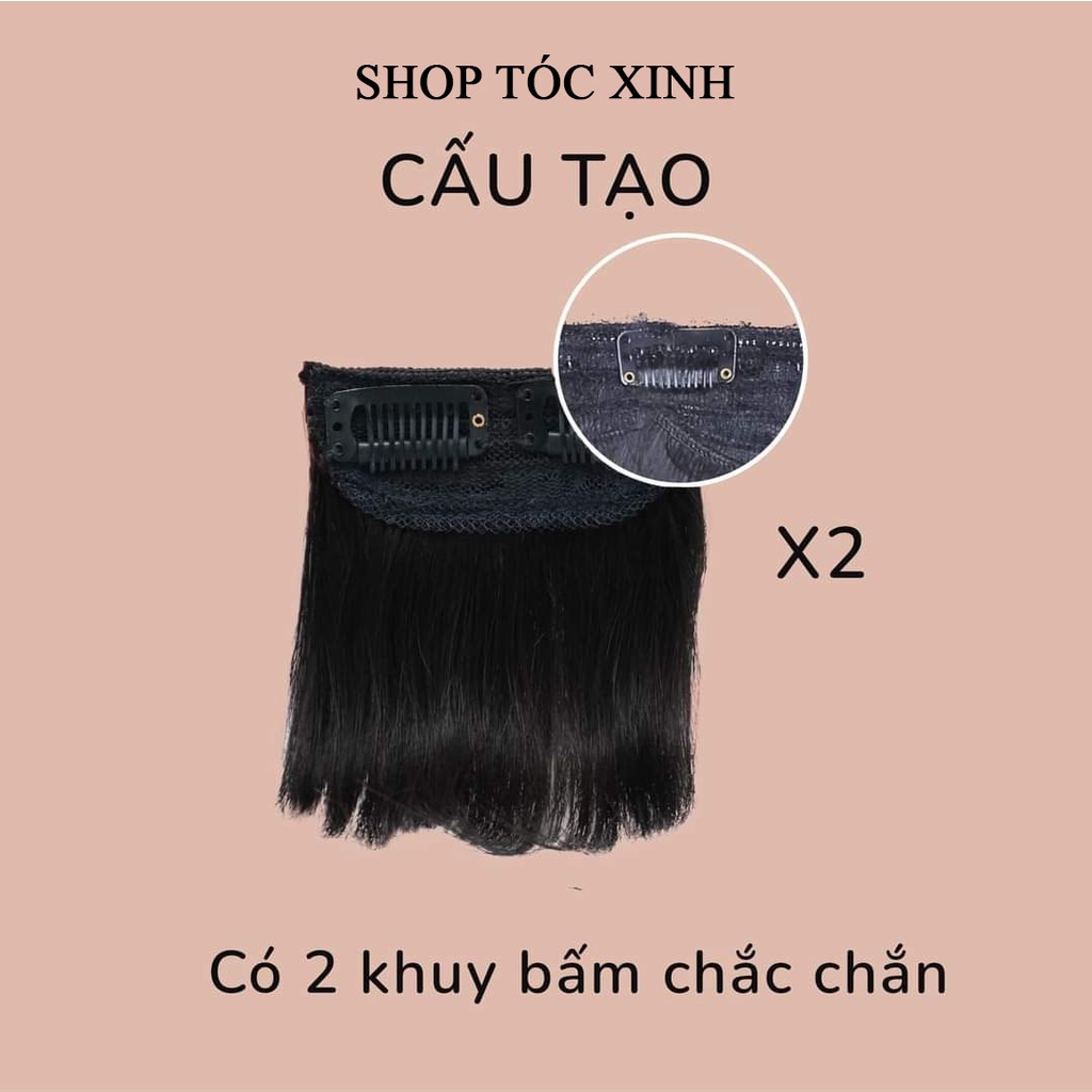 Tóc Kẹp Phồng Kẹp Phồng Chân Tóc 2 Bên Độn Phồng, giá 1 bên làm từ tóc tự nhiên