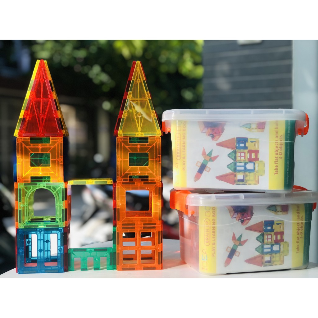 Bộ đồ chơi xếp hình nam châm, Magnetic sticker, 100 chi tiết - Á Châu Books