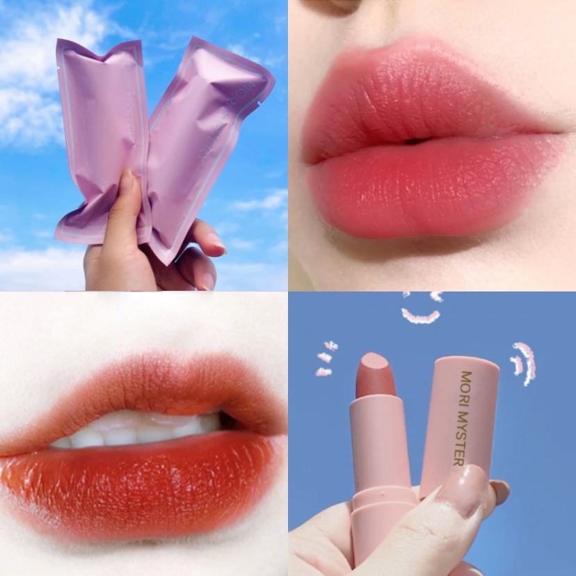 Mori Mystery Matte Lipstick Waterproof Lipsticks Pink Tube