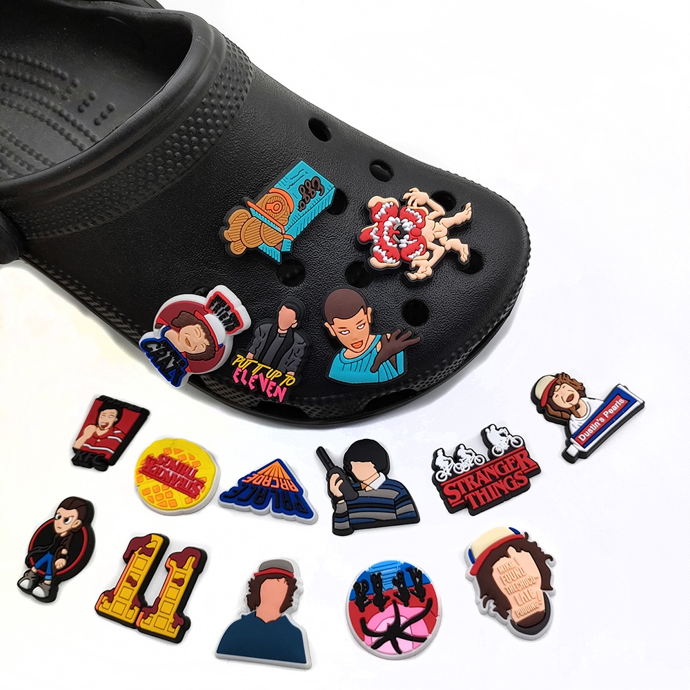 Ghim Cài Giày Crocs Bằng PVC Hình Stranger Things Dễ Thương Trang Trí Guốc Giá Rẻ Cho Nam Và Nữ