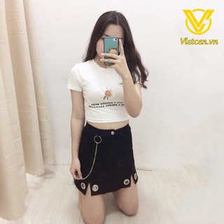 Áo croptop hoa cúc