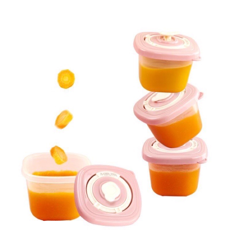 Hộp Trữ Đông Đồ Ăn dặm cho bé MISUTA 120ML Có Nắp Đậy