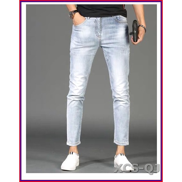 Quần jean nam cao cấp xanh bạc xước nhẹ 5678 không xù lông, không ra màu, chất giãn tốt 5678.2.226