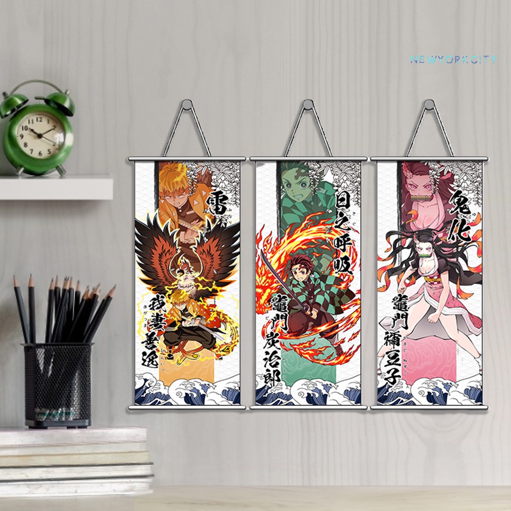 Tranh Cuộn Treo Tường Trang Trí Hình Demon Slayer