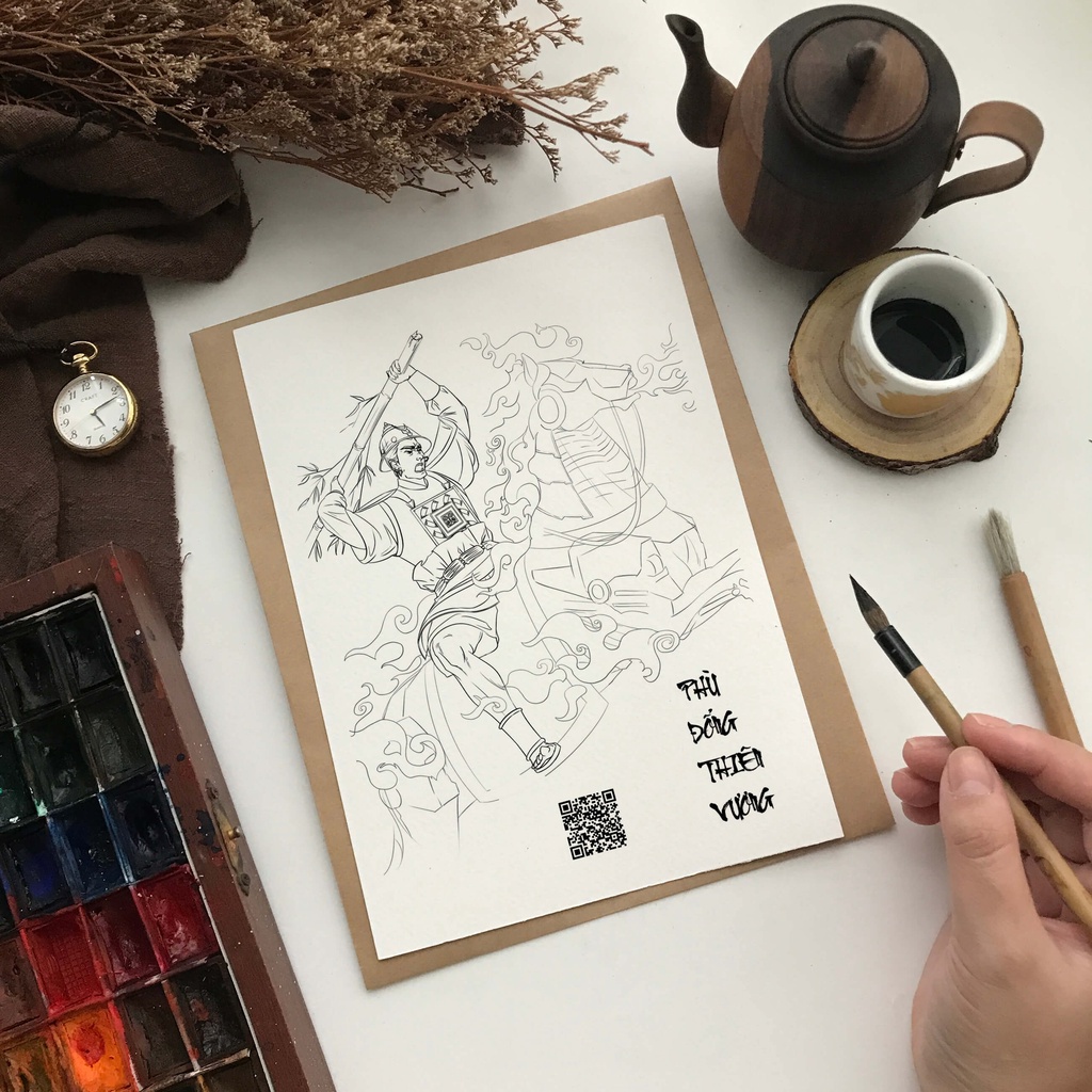 Line Art - Tranh Tô Màu Vẽ Sẵn Self Art - Tổng Hợp Của nhiều Họa Sĩ Việt Nam - Postcard Tô Màu A6/A5