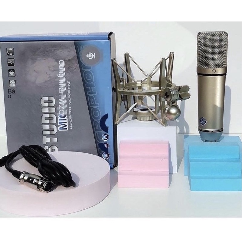 Bộ Mic Thu Âm Karaoke Card SK300 auto tun + Mic U87MA MỚI NHẤT kèm dây kết nối đầy đu