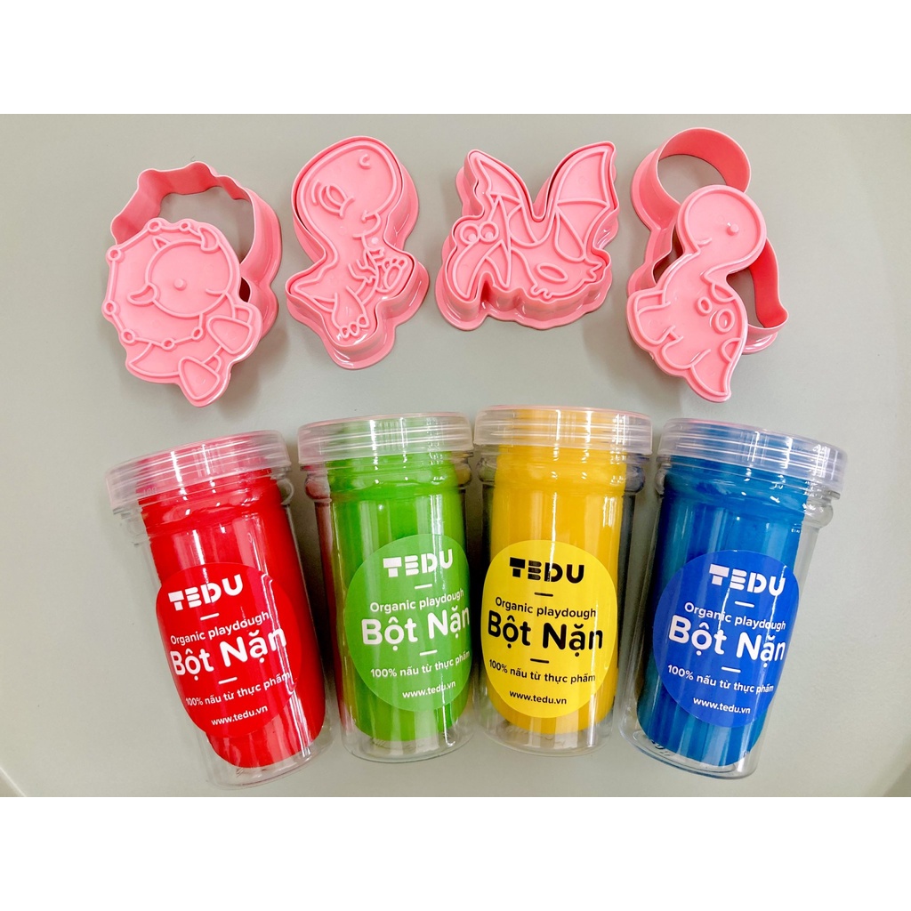 Khuôn ấn cắt chơi bột nặn đất nặn an toàn Tedu - KHỦNG LONG mẫu 02
