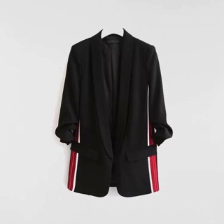 🔆ÁO BLAZER ĐEN SỌC SƯỜN ĐỎ ZẨ XUẤT