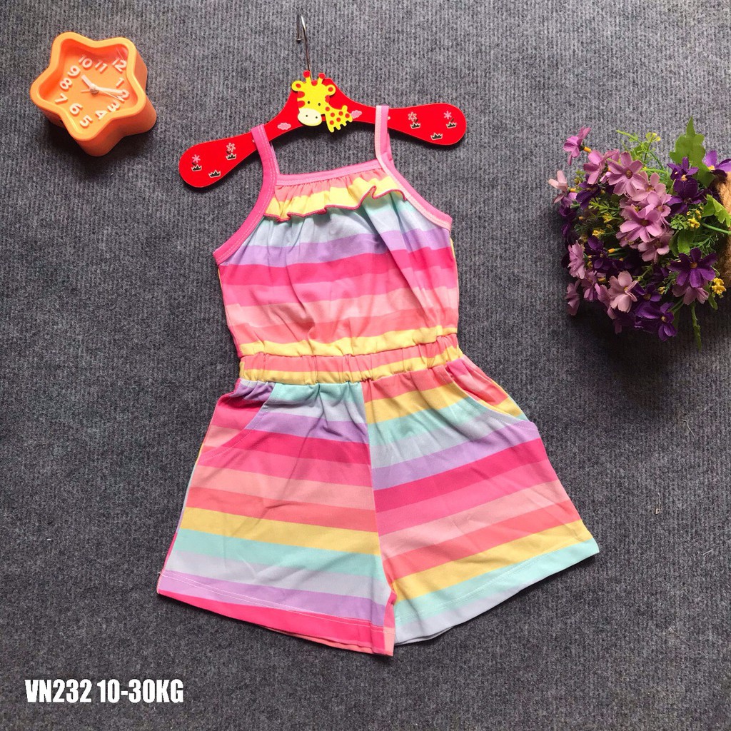 Playsuit Bé Gái, Cotton, Hoạ Tiết Siêu Đẹp, Có Size Từ 8-28KG