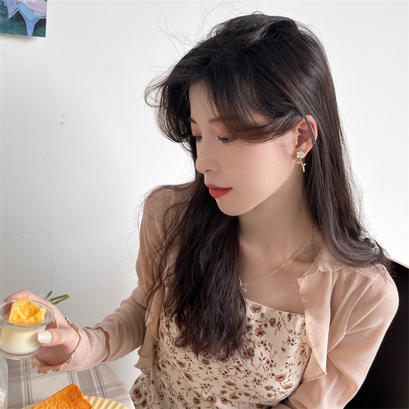[Augustcloth | AugustJewelry] Bông tai/ Hoa tai 1 bông hoa và 1 cành hoa