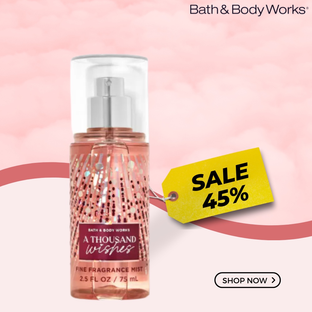 Xịt thơm toàn thân Bath & Body Works A Thousand Wishes Hương Thơm Ngọt Ngào Size Mini 75ml