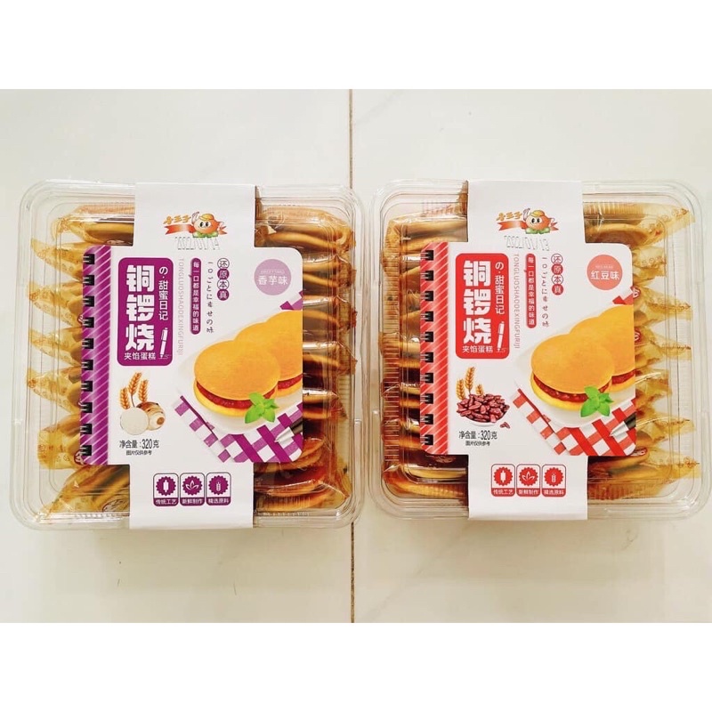 Bánh rán Doremon nhân đậu đỏ và khoai môn,hộp 320g,