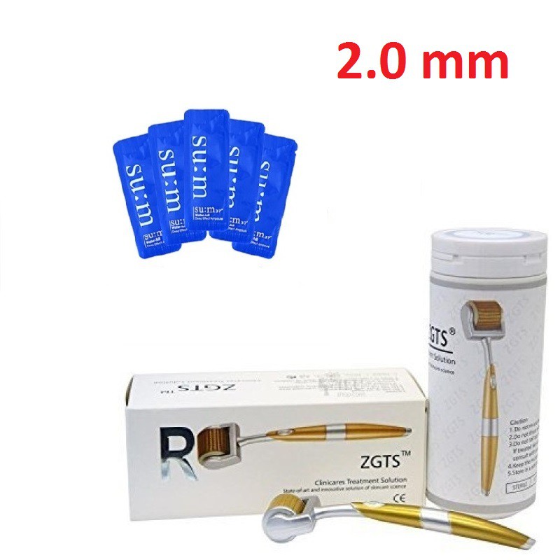Kim lăn ZGTS 192 đầu kim mạ vàng, tặng serum se khít chân lông, dài 0.25, 0.5, 0.75, 1.0, 1.5, 2.0 mm.