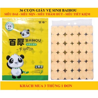 36 cuộn giấy gấu trúc/ giấy vệ sinh/ giấy cuộn baihou