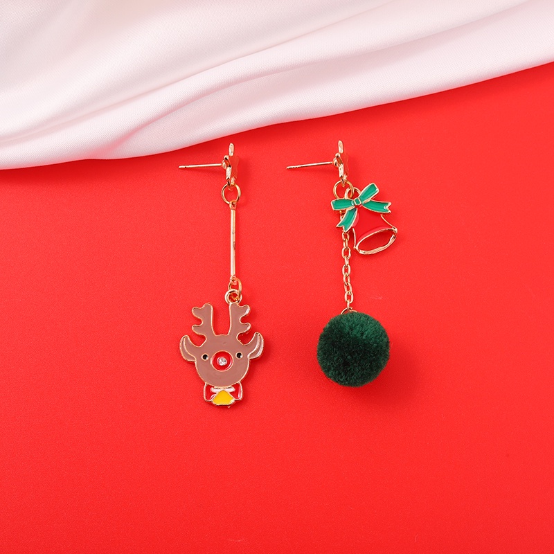 Bông tai dáng dài hình cây thông đính đá phối tua rua thời trang cho nữ