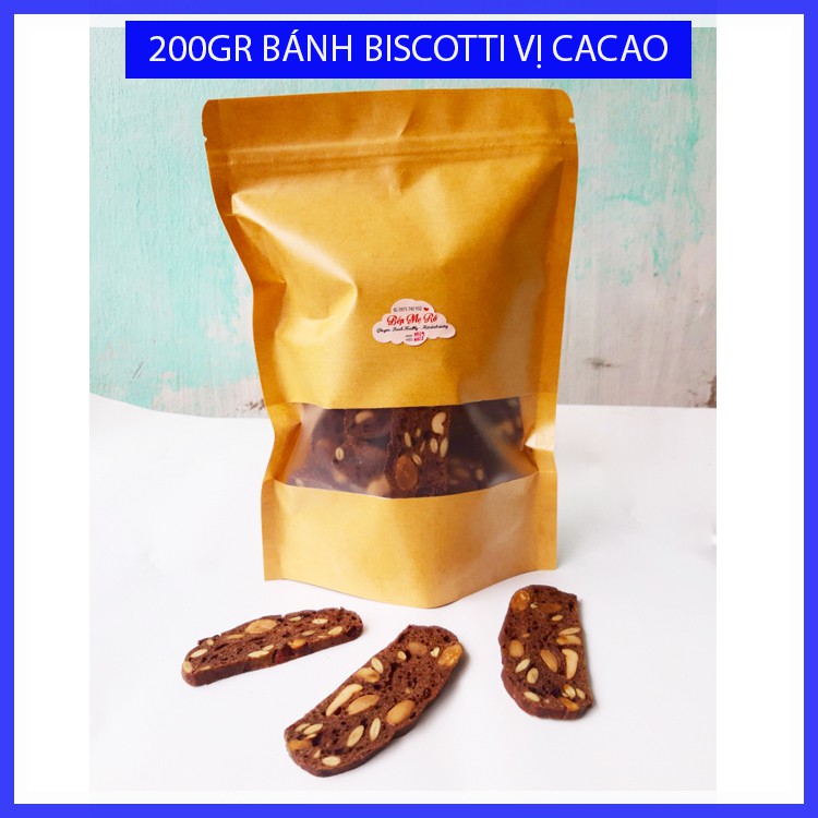 BÁNH BISCOTTI ĂN KIÊNG VỊ CACAO SIÊU HẠT 200GR