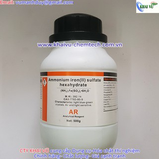 Muối Mohr (NH4)2Fe(SO4)2 Amonium Iron II sulfate hexahydrate tinh khiết nuôi tinh thể hoặc chuẩn độ phân tích