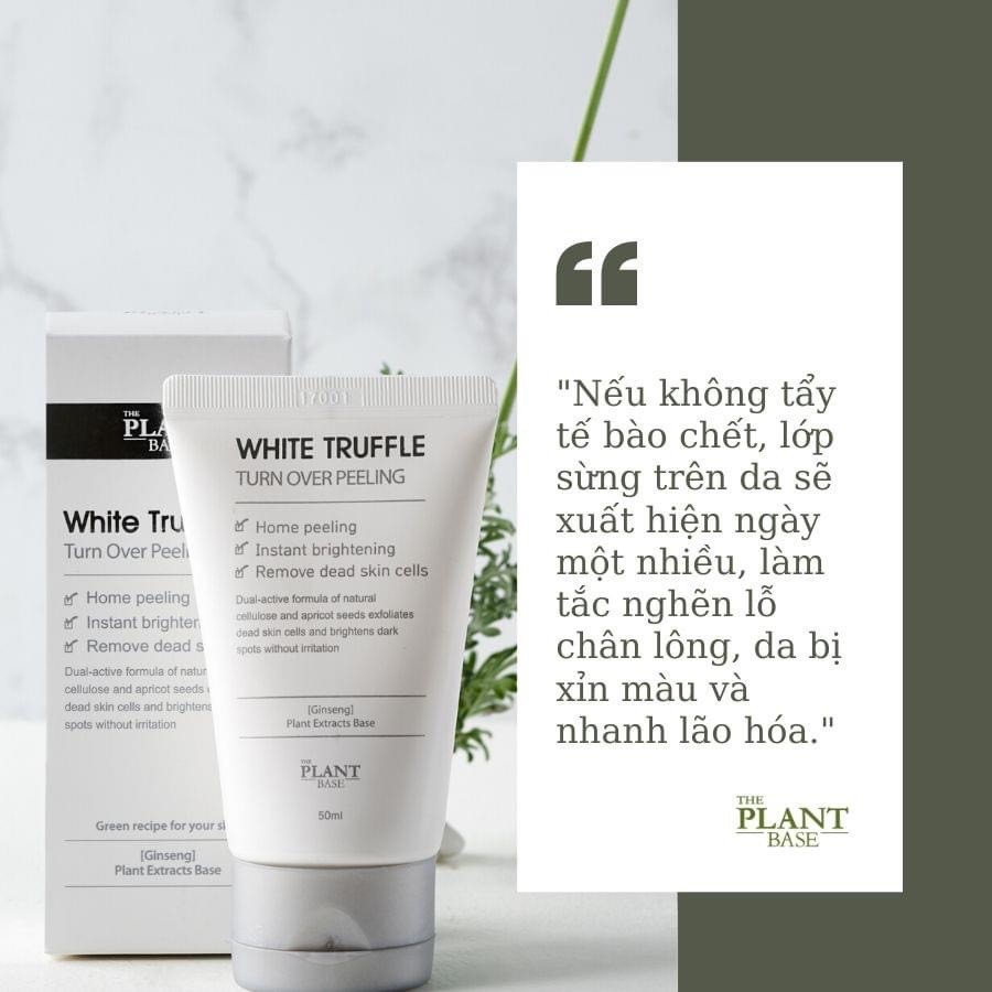 Gel tẩy tế bào chết da mặt, tẩy lớp sần, giúp da sáng mịn White Truffle THE PLANT BASE 50ML [ AUT KOREA 100% ]