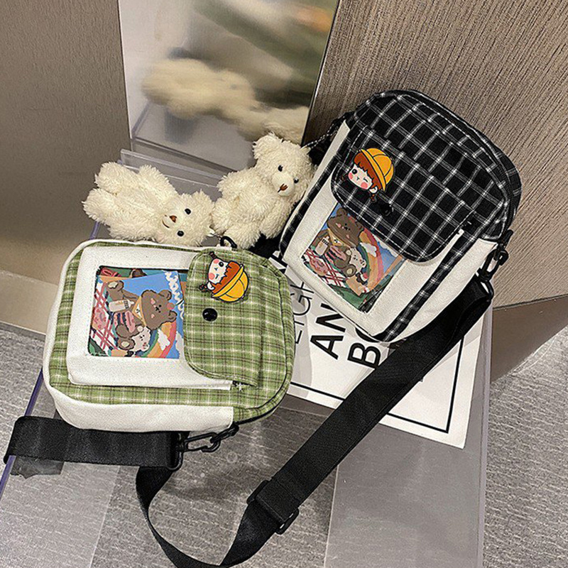 Túi đeo chéo mini bằng vải phong cách Hàn Quốc đáng yêu dễ thương