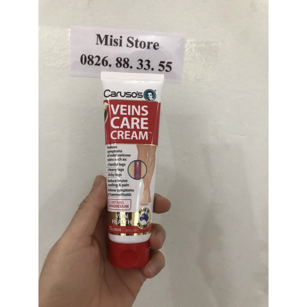 Kem bôi chống giãn tĩnh mạch Veins care Caruso's, hàng Úc,