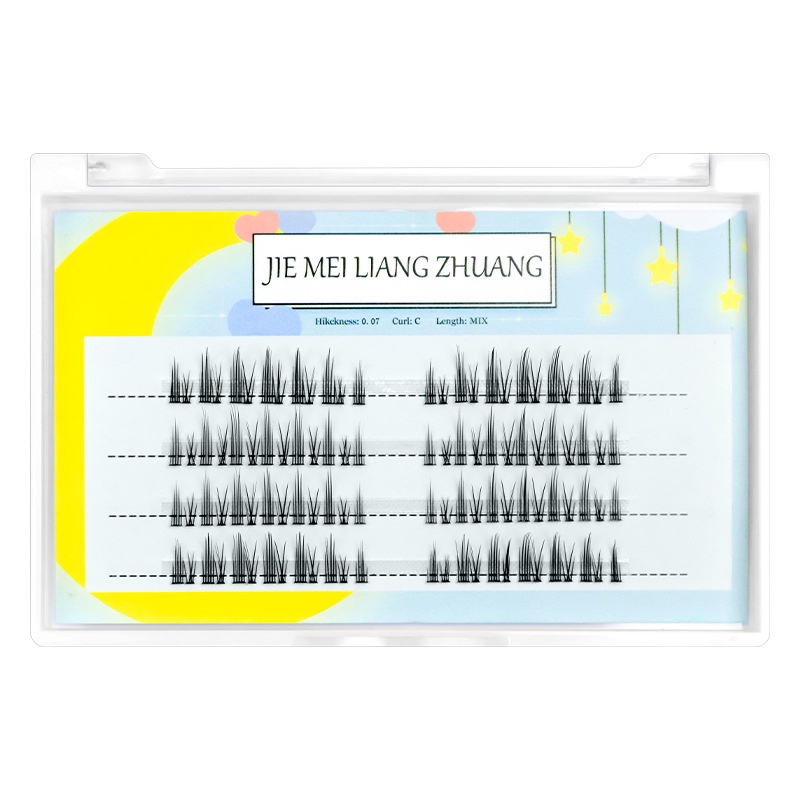Lông Mi Giả Tự Nối Mi Chùm Mix Size 4 Hàng Size 8-12mm