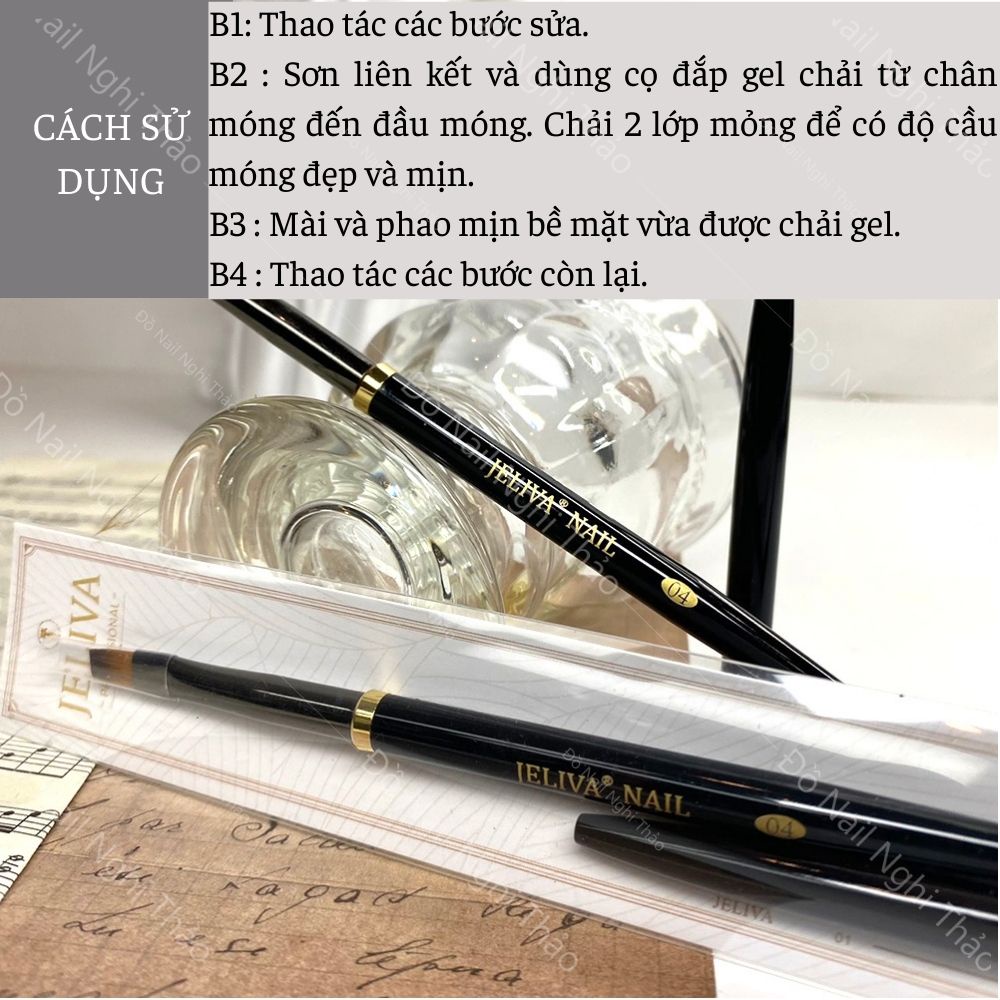 Cọ đắp gel móng đầu vuông Jeliva số 04