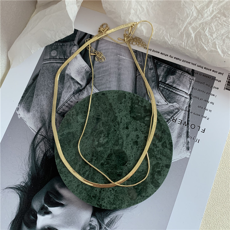 DUNEA Vòng cổ choker hai lớp phong cách Hàn Quốc thời trang đơn giản dành cho nữ