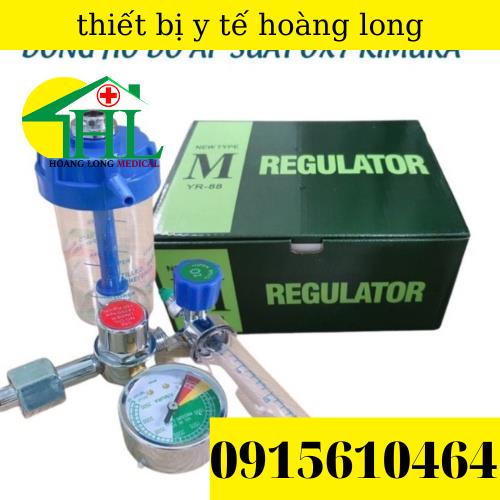 Đồng Hồ Oxy Thở Kimura Chính Xác An Toàn Chất Lượng Trọn Bộ 3 Món Đồng Hồ + Cốc Tạo Ẩm + Ống Dẫn Khí