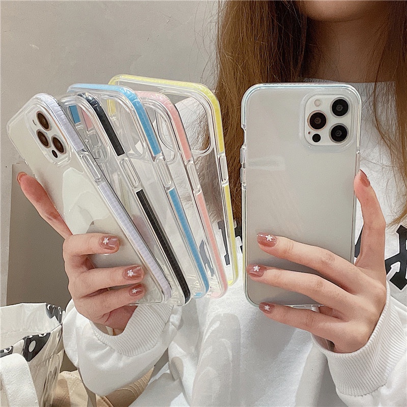 Ốp Điện Thoại TPU Mềm Màu Trong Suốt Chống Sốc Cho iPhone 14 13 12 11 Pro MAX XR XS MAX X SE 2020 8 7 6S Plus