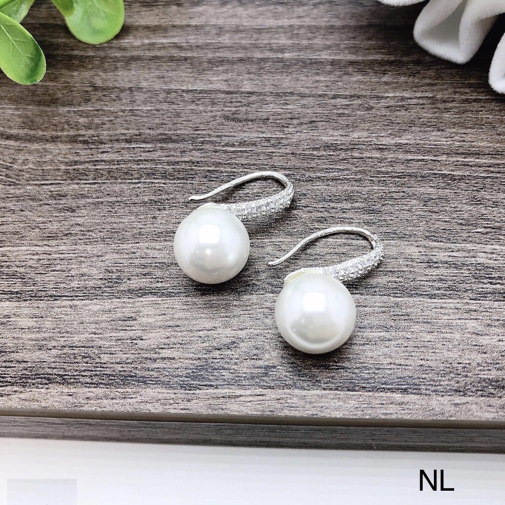 Bông tai bạc nữ móc trai đính đá sáng đẹp - Kho sỉ bạc Nhất Linh