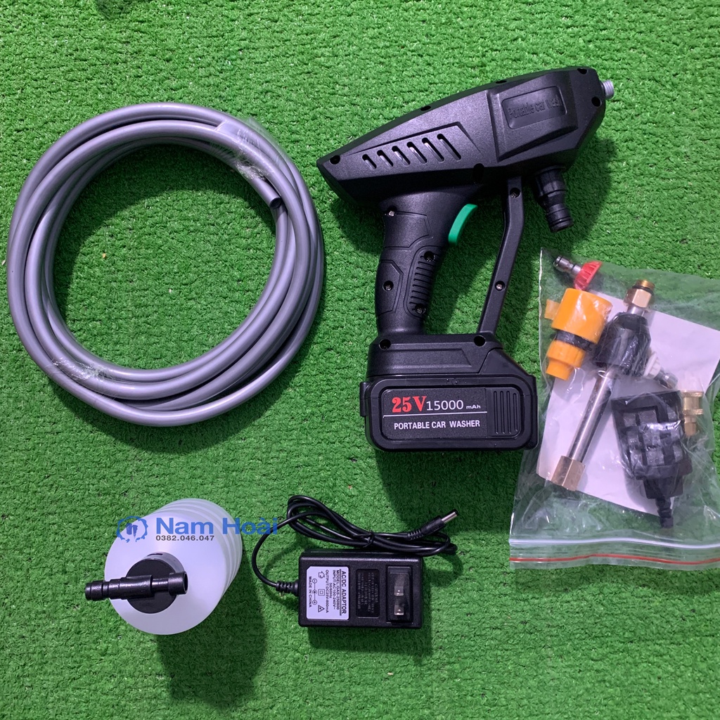 Máy Rửa Xe Cầm Tay Zhong Hui Thế Hệ 3 25V 240W15.000 mAh, Áp lực nước cực mạnh