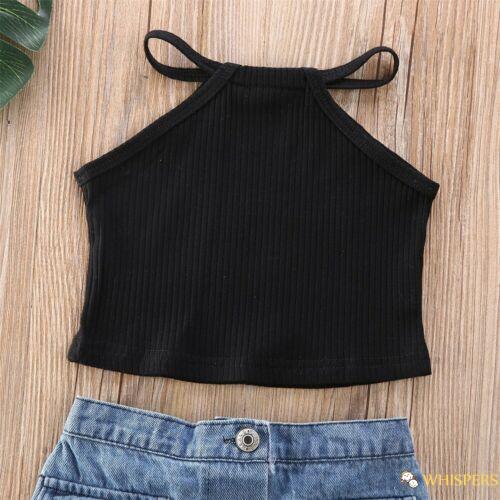 Set Áo Sát Nách+Chân Váy Jeans Cho Bé Gái Từ 1-6 Tuổi