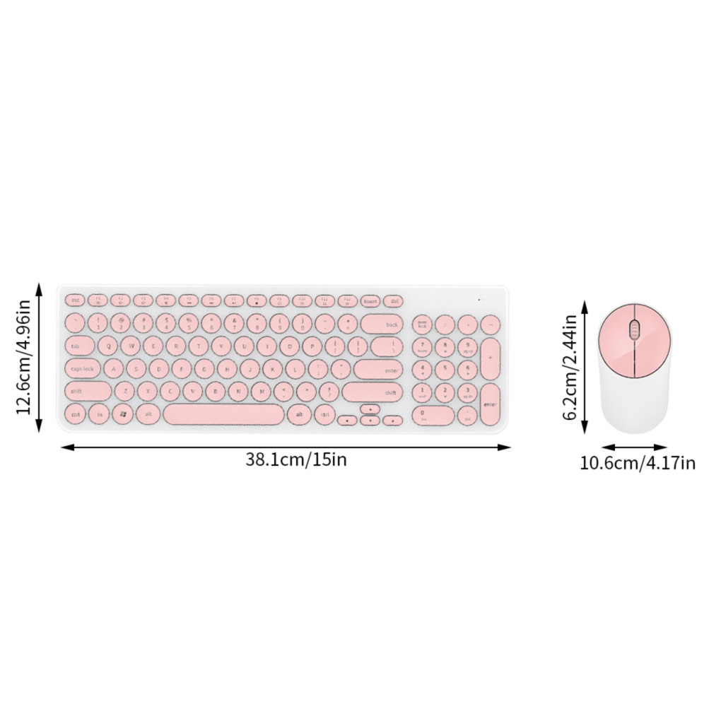 Set Chuột Và Bàn Phím Chơi Game Không Dây Màu Hồng