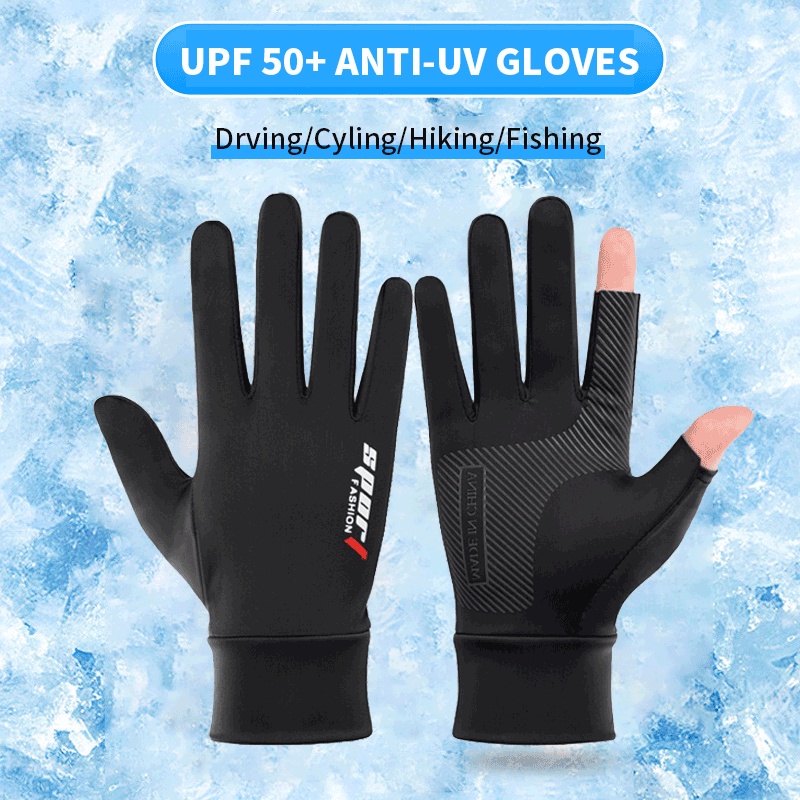 Găng Tay Lái Xe Chống Trượt Chống Tia UV Thoáng Khí Có Thể Chạm Màn Hình Cảm Ứng