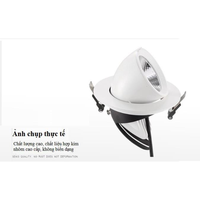 Bộ 7 Đèn Led âm trần đế xoay 360 độ 12w, đèn soi tranh, đèn trang trí shop.