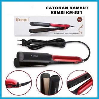 Máy Ép Tóc Uốn Duỗi Là Thẳng Làm Xoăn Máy Uốn Tóc Mini 2 Trong 1 Kemei Km-531