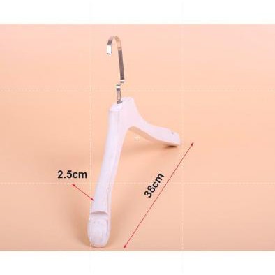 Móc Vest Gỗ Trắng Dày 2.5cm Sơn Xước 38cm ( Bộ 5 Móc)