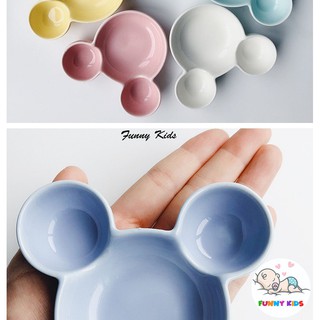 Bát ăn dặm cho bé, Đĩa mickey sứ 50ml