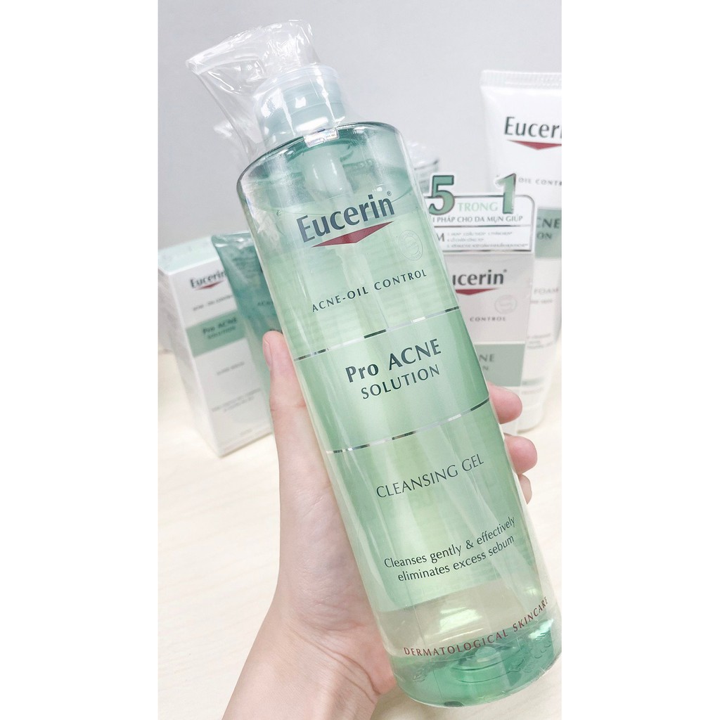 Eucerin Sữa Rửa Mặt Dạng Gel Dành Cho Da Nhờn Mụn ProAcne Cleasing Gel 400ml